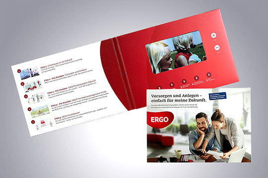 Ergo Versicherungen | Video-in-Print-Video-Karte | Audio Logo GmbH